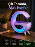Bluetooth Hoparlör 15W Kablosuz Hızlı Şarj LED Gece Lambası-1