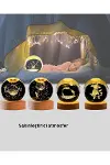 USB Bağlantılı Geyik Temalı Kristal Küre Premium Masa Gece Lambası-8