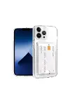 Apple iPhone 13 Pro Kılıf Kart Şeffaf Silikon - Şeffaf-2