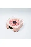 Waves Nostalji Plak Görünümlü Bluetooth Hoparlör 3d Ses Dalgası Retro Müzik Plak Pembe-2