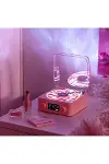 Waves Nostalji Plak Görünümlü Bluetooth Hoparlör 3d Ses Dalgası Retro Müzik Plak Pembe-3