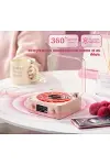 Waves Nostalji Plak Görünümlü Bluetooth Hoparlör 3d Ses Dalgası Retro Müzik Plak Pembe-4
