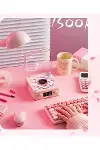 Waves Nostalji Plak Görünümlü Bluetooth Hoparlör 3d Ses Dalgası Retro Müzik Plak Pembe-5