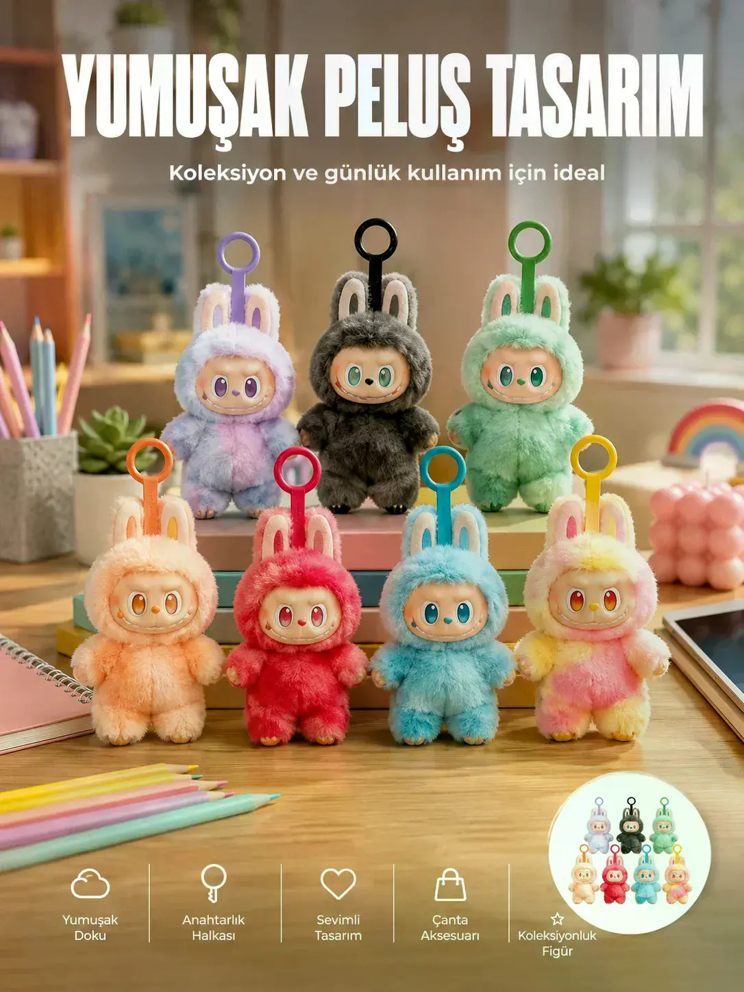 Dekoratif Labubu Peluş Figür Oyuncak Yeni Seri