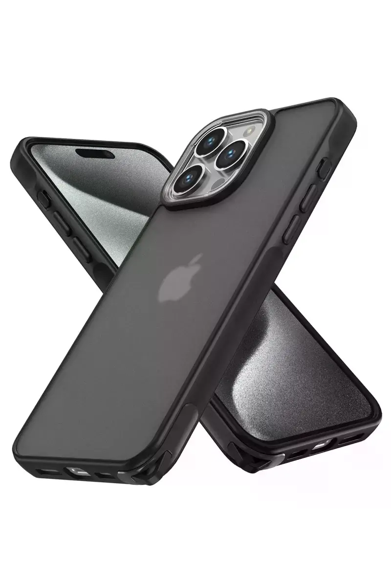 Apple iPhone 15 Pro Max Kılıf Elegant Kapak - Siyah