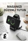 Kablosuz Şarjlı Dijital Masa Saati – 3 Parlaklık Seviyeli LED, Hızlı Şarj Yeni Nesil-1