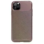 Apple İphone 11 Pro Max Kılıf Auto Focus Karbon Kapak - Kahverengi-3