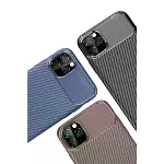 Apple İphone 11 Pro Max Kılıf Auto Focus Karbon Kapak - Kahverengi-4