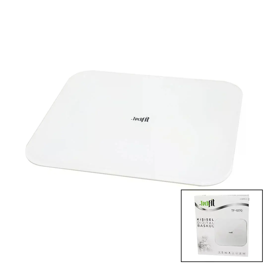 Gizli Ekran -soft Beyaz Cam Zemin Dijital Baskül Terazi 180KG Sensör -led Ekran -oda℃ TF-1070