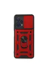 Xiaomi Redmi Note 12 5g Kılıf Pars Lens Yüzüklü Silikon - Kırmızı-1