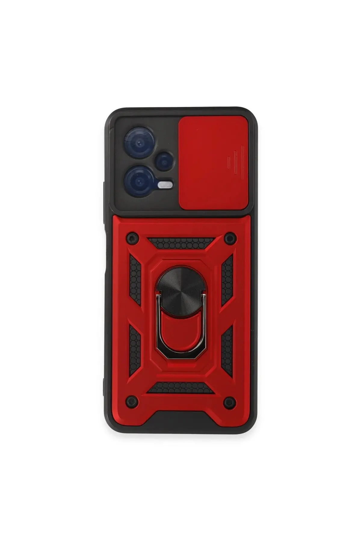 Xiaomi Redmi Note 12 5g Kılıf Pars Lens Yüzüklü Silikon - Kırmızı