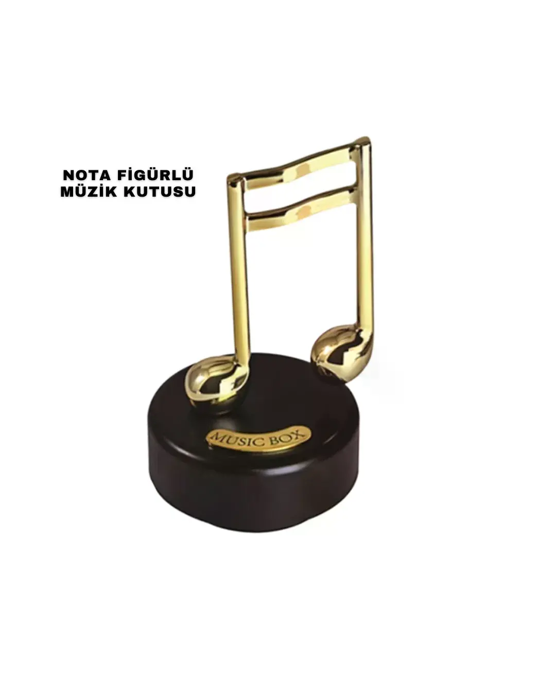 Altın Nota Figürlü Müzik Kutusu