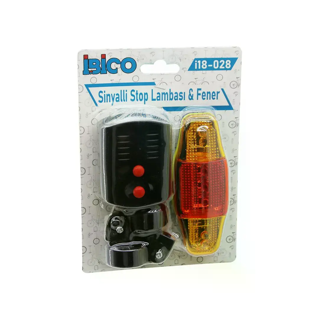 2İN1 Bisiklet Cob Led Fener - Sinyalli Stop Lamba Pilli