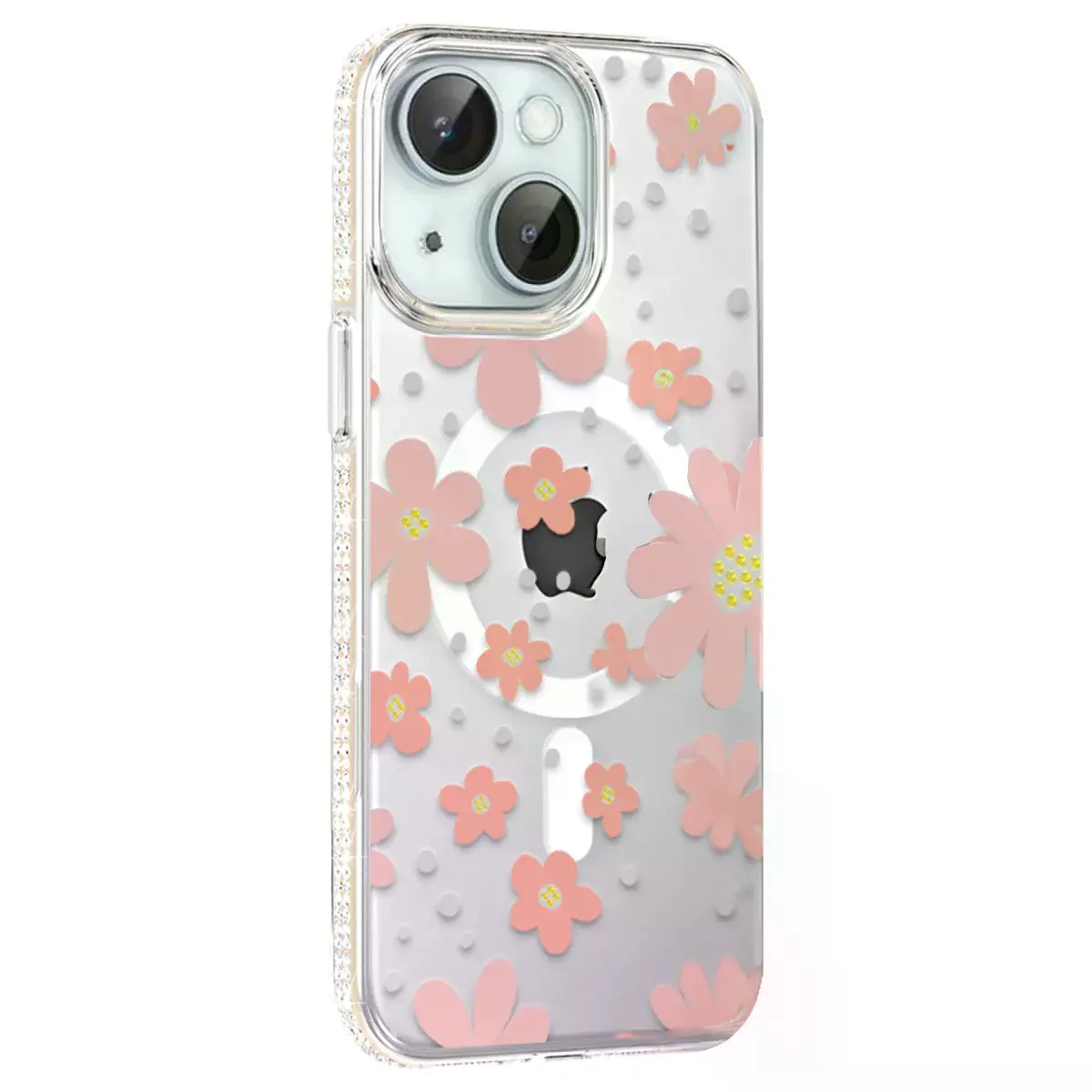 Joko Apple İphone 14 Floral Magsafe Kapak - Pembe