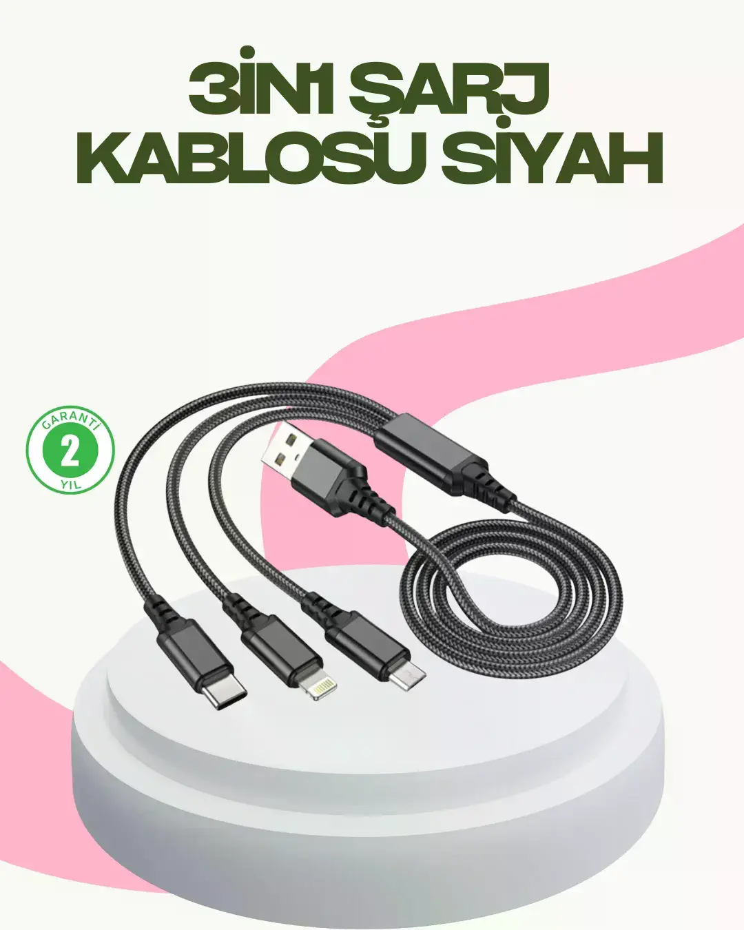 Hızlı Şarj Destekli Çoklu Şarj Kablosu – Seyahat ve Günlük Kullanım