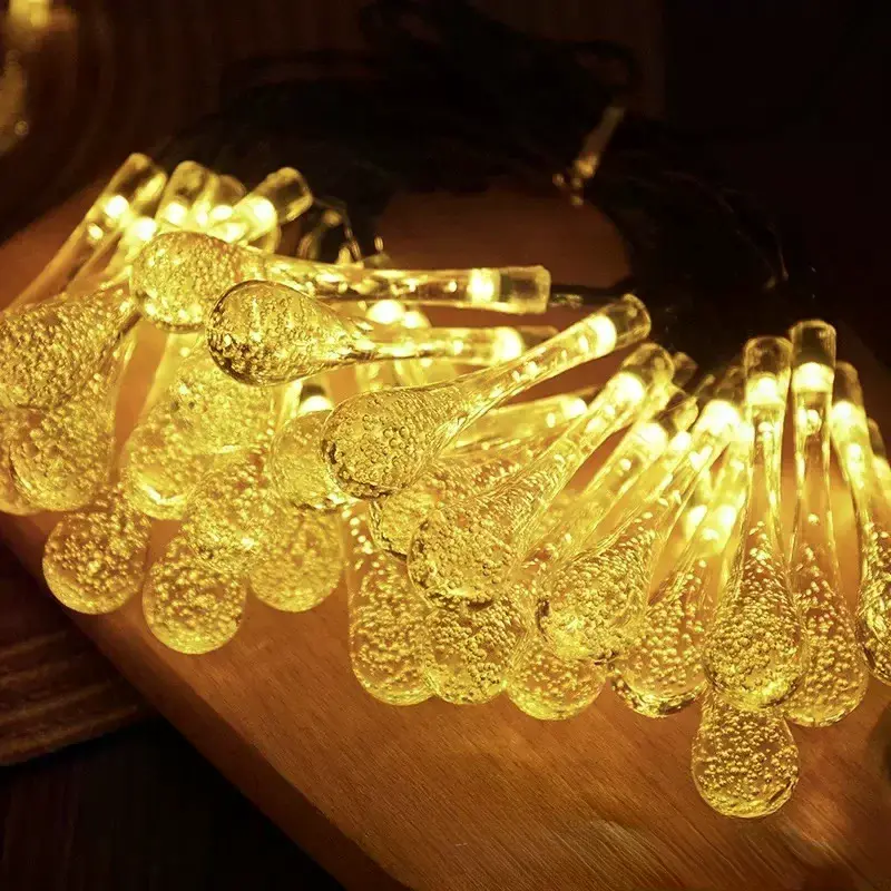 7m 50 Led Damla 8 Fonksiyonlu Solar Panelli-gün Işığı