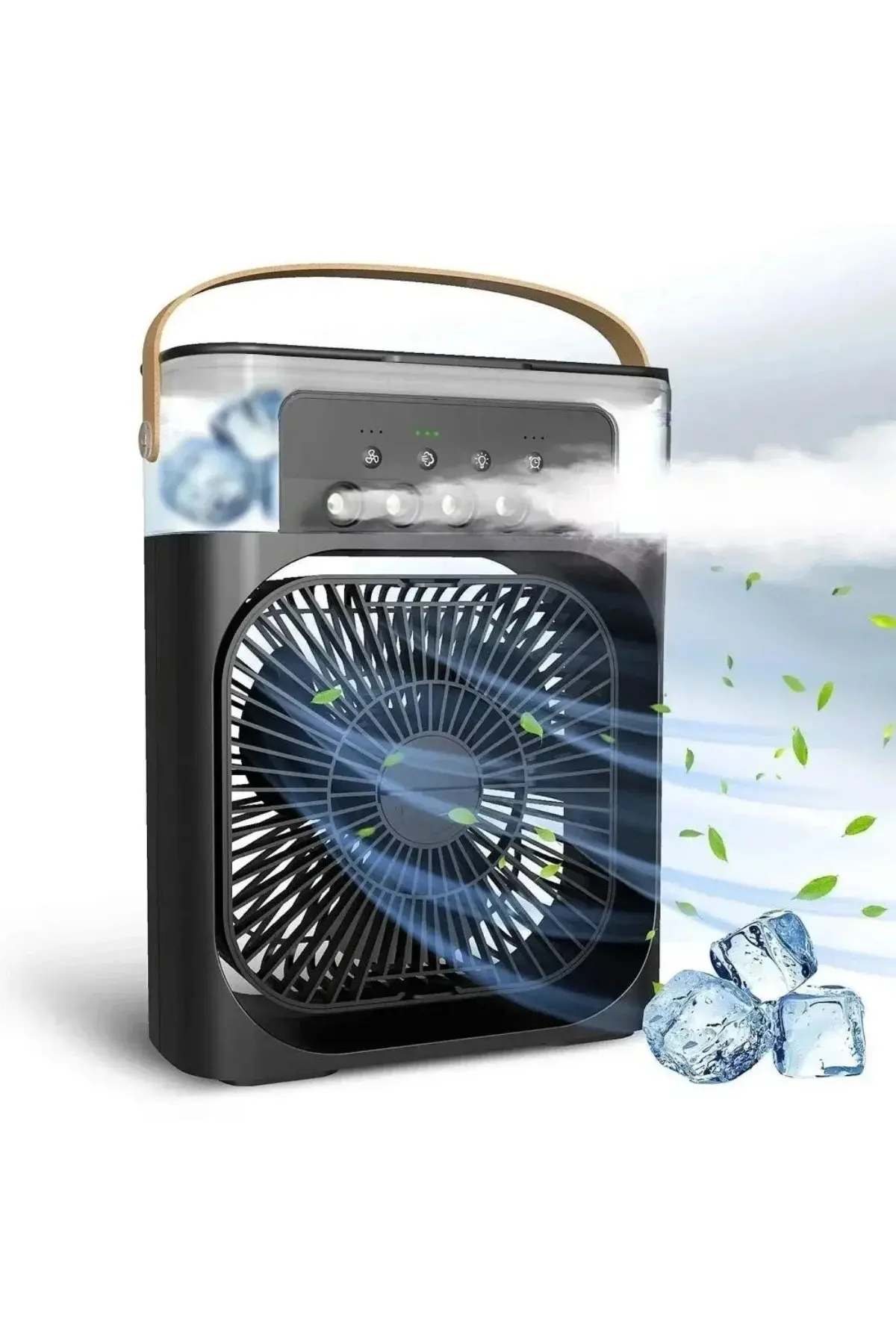 Taşınabilir 3 Farklı Mod Ayarlı 7 Farklı Led Işıklı Sulu Soğutmalı Taşınabilir Masaüstü USB Fan Vant