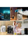 Taşınabilir 3 Farklı Mod Ayarlı 7 Farklı Led Işıklı Sulu Soğutmalı Taşınabilir Masaüstü USB Fan Vant-9