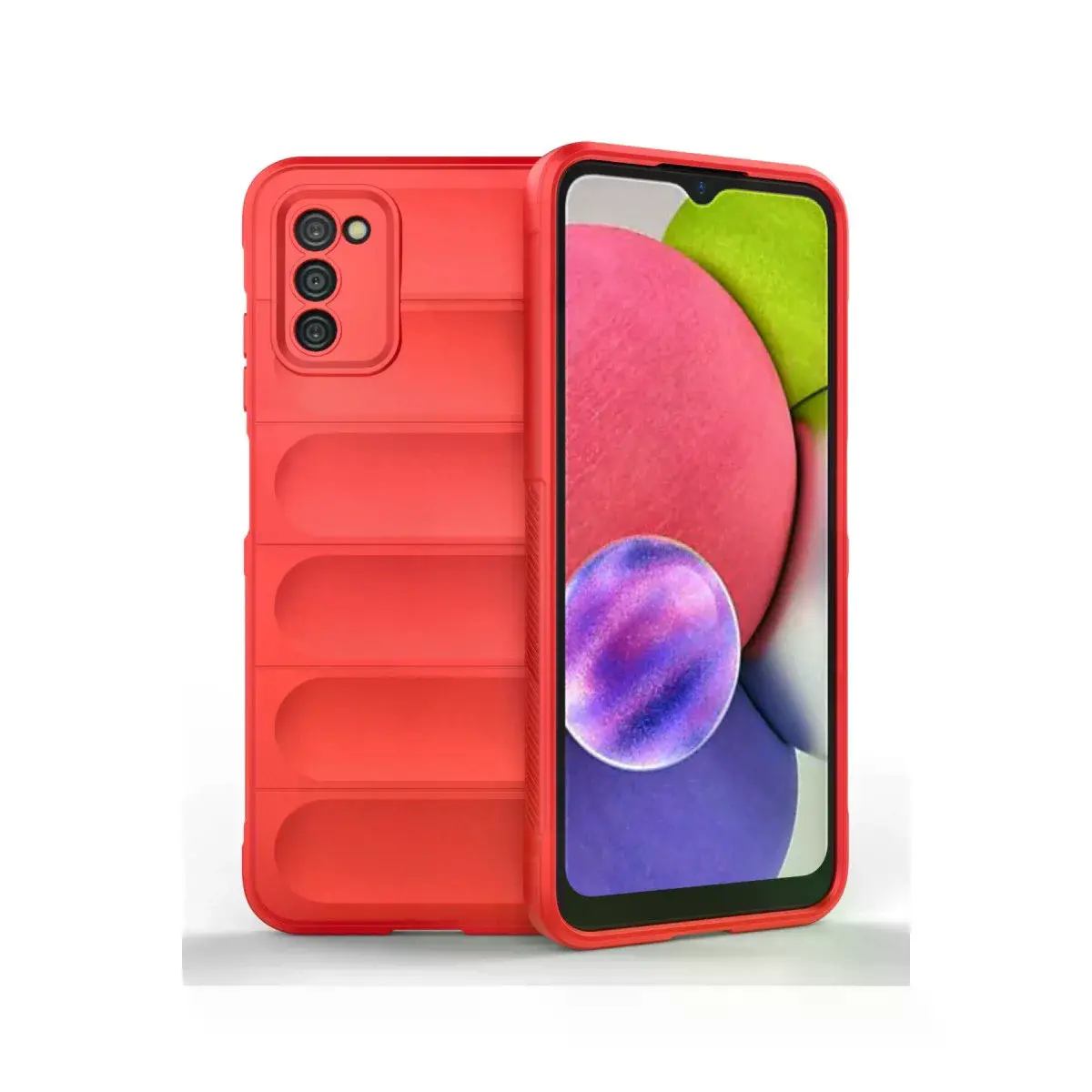 Samsung Galaxy A03s Kılıf Optimum Silikon - Kırmızı