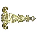 Dekoratif, Sac Tek Kuyruklu Menteşe - 69x102 Mm, Büyük, Sarı, 100 Adet-1