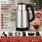 Çelik - Sürahi Model Kettle Elektrikli Su Isıtıcısı Paslanmaz Çelik Gizli Rezistans 360° 2.2LT 1500W-4