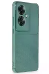 Oppo Reno 11F Kılıf Auto Focus Karbon Kapak - Koyu Yeşil-2