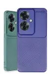 Oppo Reno 11F Kılıf Auto Focus Karbon Kapak - Koyu Yeşil-3