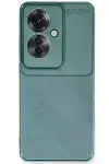Oppo Reno 11F Kılıf Auto Focus Karbon Kapak - Koyu Yeşil-1