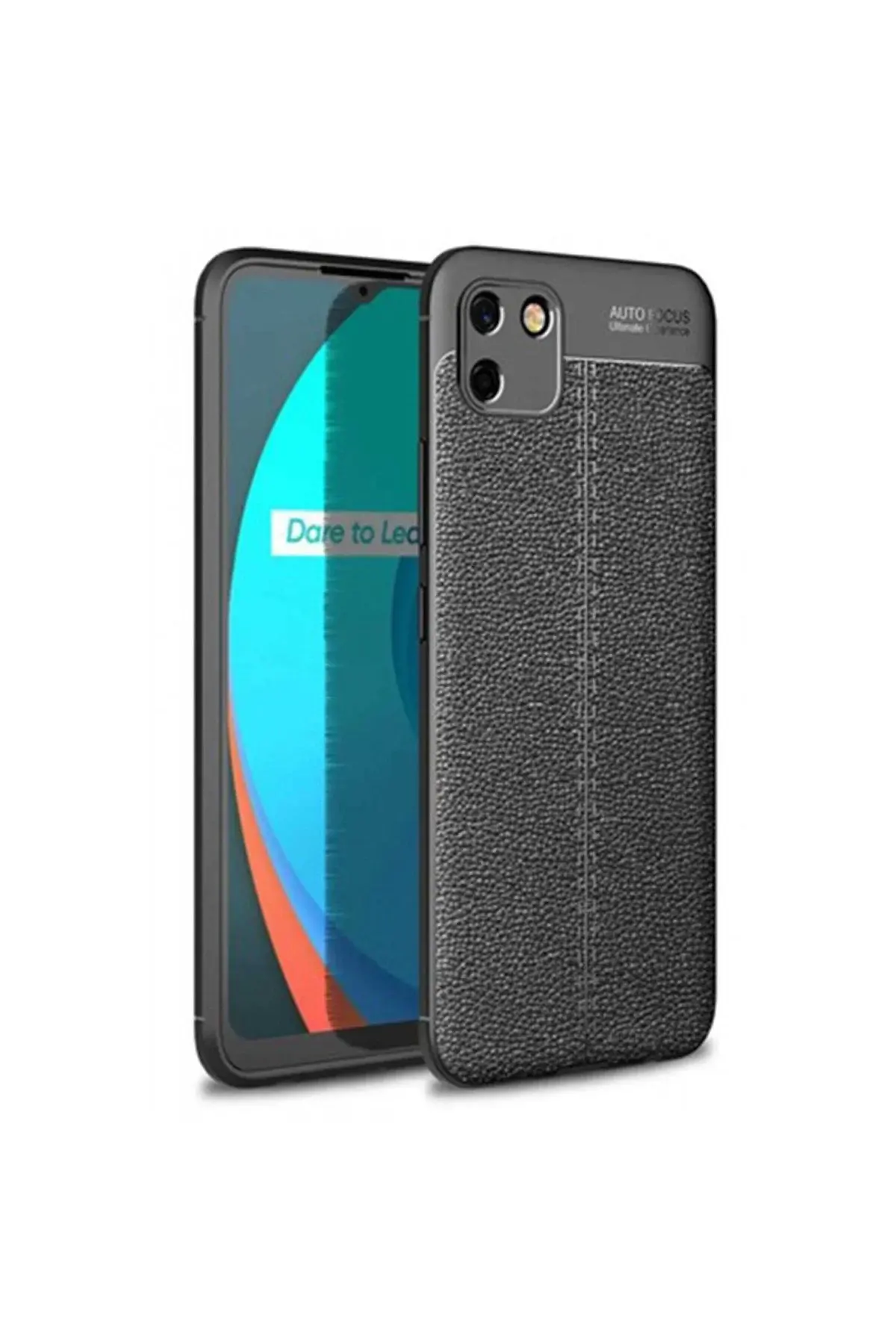 Realme C11 Kılıf Auto Focus Kapak - Siyah