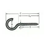Açık Piton, Kanca, Çengel 18x60 - 144 Adet-3