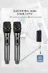 Profesyonel Çiftli Kablosuz Mikrofon Seti Karaoke Şarj Edilebilir 50 Metre-2