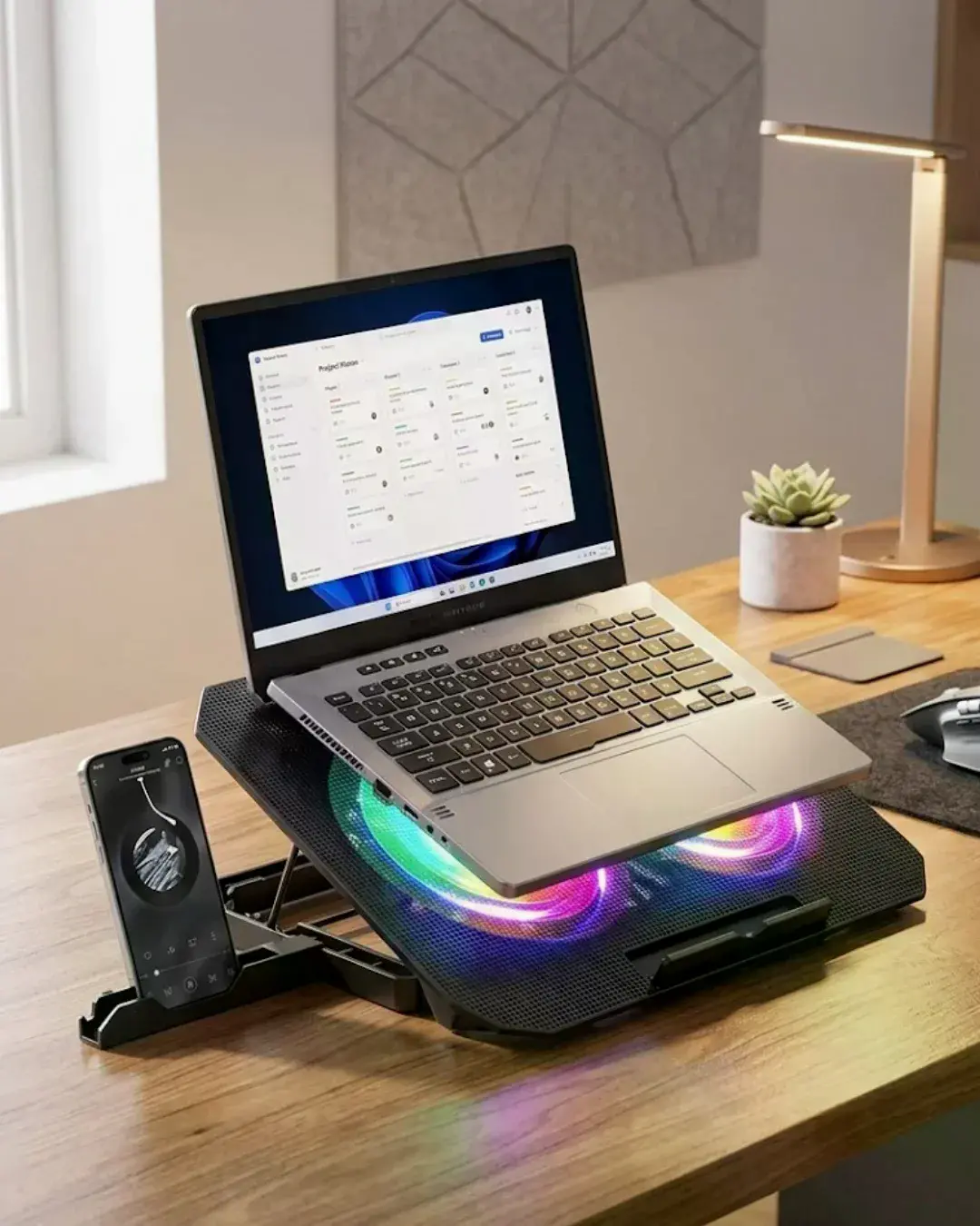 RGB Fanlı Laptop Soğutma Standı USB Girişli Notebook Yükseltici
