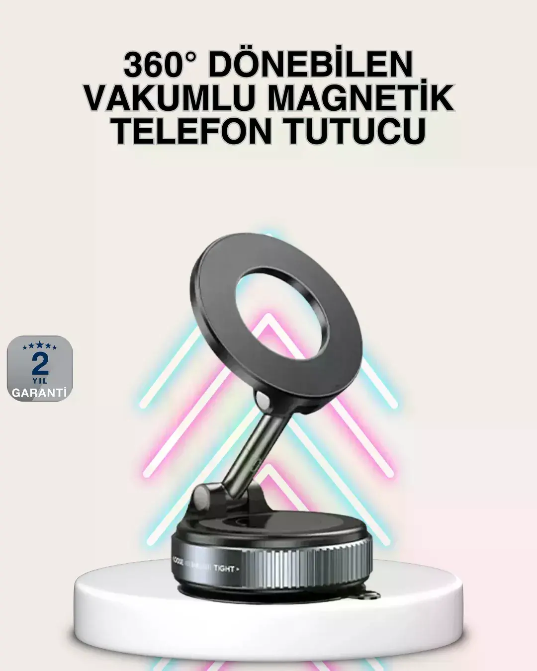 Güçlü Mıknatıslı Vakumlu Araç Telefon Tutucu Alüminyum Gövde