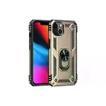 Apple İphone 13 Kılıf Sofya Yüzüklü Silikon Kapak - Gold-1