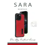 Apple İphone 15 Pro Max Kılıf Sara Kartvizitli Deri Kılıf - Kırmızı-6