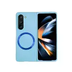 Samsung Galaxy Z Fold 5 Kılıf Mata Fold Kapak - Sierra Blue-1