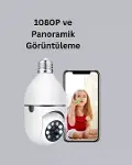 1080P Gece Görüşlü Ampul Güvenlik Kamerası – Kablolu ve Kablosuz Seçenekli-2
