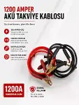 1200 Amper Akü Takviye Kablosu 2 Metre Bakır Uçlu-1