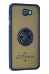 Samsung Galaxy J7 Prime Kılıf Montreal Yüzüklü Silikon Kapak - Lacivert-2
