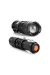 Km-87 Polis Tipi Zoomlu Şarjlı Metal Dağ Kamp Cep Feneri Cree Led 2300 Lumens-1
