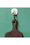 2li Yapışkanlı Retro Askılık Dolap Kapak Kulpu Beyaz-2