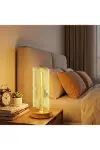 Dalgalı Silindirik Kristal Çizgili Model LED Masa Lambası – Gold Tabanlı, Dokunmatik, 3 Renk Işık Mo-2