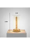 Dalgalı Silindirik Kristal Çizgili Model LED Masa Lambası – Gold Tabanlı, Dokunmatik, 3 Renk Işık Mo-5