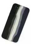 Samsung Galaxy A03S Kılıf Ebruli Lansman Silikon - Siyah-Lacivert-2