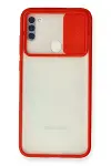 Samsung Galaxy A11 Kılıf Palm Buzlu Kamera Sürgülü Silikon - Kırmızı-1