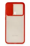 Samsung Galaxy A11 Kılıf Palm Buzlu Kamera Sürgülü Silikon - Kırmızı-3