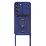 Samsung Galaxy S24 Plus Kılıf Zuma Kartvizitli Yüzüklü Silikon - Lacivert-4