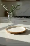 Mango Agacı Pasta Tabağı & Sunum Tabağı 20 Cm Krem-3