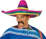 Sombrero Meksika Şapkası Renkli Örme Hasır Yetişkin Boy-2