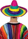 Sombrero Meksika Şapkası Renkli Örme Hasır Yetişkin Boy-3